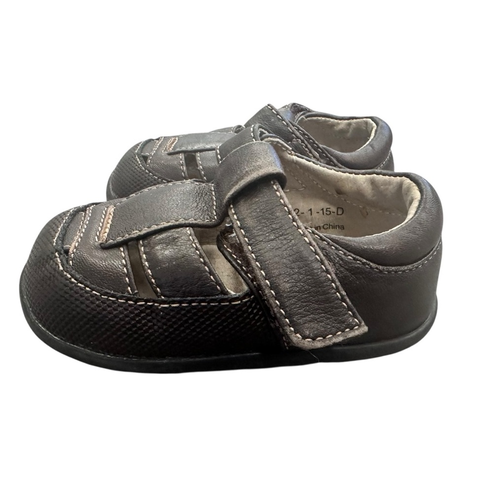 See Kai Run Patrick II Adjust Brown Leather Fisherman Sandals Toddler Size 3.5 - Picture 4 of 6
